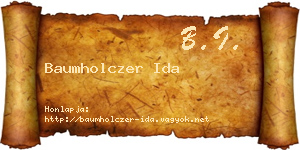Baumholczer Ida névjegykártya